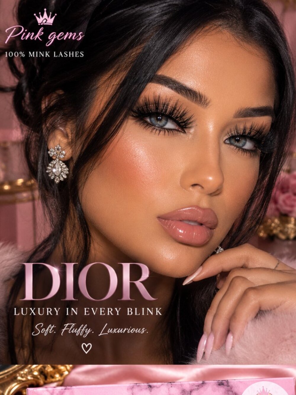 DIOR 100% Mink Lashes – Luxury Wispy Full Volume Reusable